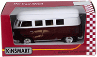 Show product details for Kinsmart - Volkswagen Classic Bus (1962, 1/32 scale diecast model car, Burgundy) 5060WBG