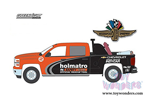 Greenlight - Chevrolet&reg; Silverado&trade; Pickup Truck Holmatro IndyCar Safety Team with Safety Equipment (2015, 1/64 scale diecast model car, Orange/Black) 51033