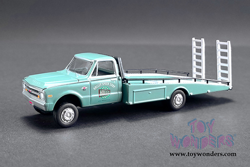 Greenlight/ACME - Holley Speed Shop | 1967 Chevrolet&reg; Ramp Truck with 1971 Chevrolet&reg; Camaro&reg; Z/28 (1/64 scale diecast model car, Turquoise/White) 51247