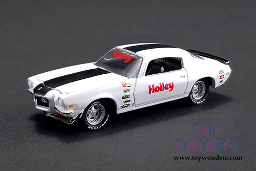 Greenlight/ACME - Holley Speed Shop | 1967 Chevrolet&reg; Ramp Truck with 1971 Chevrolet&reg; Camaro&reg; Z/28 (1/64 scale diecast model car, Turquoise/White) 51247