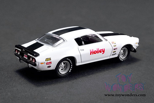 Greenlight/ACME - Holley Speed Shop | 1967 Chevrolet&reg; Ramp Truck with 1971 Chevrolet&reg; Camaro&reg; Z/28 (1/64 scale diecast model car, Turquoise/White) 51247