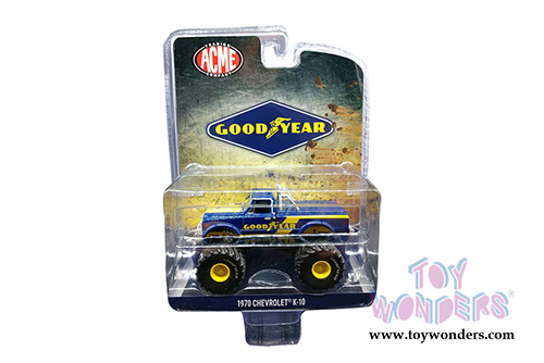 Greenlight/ACME - Chevrolet&reg; K-10 Monster Truck Goodyear (1970, 1/64 scale diecast model car, Blue/Yellow) 51267