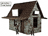 American Diorama Buildings - Train Station (Stone Wall) Building (1:24) 51590