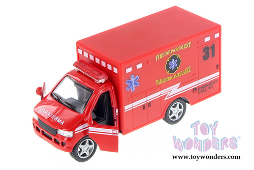 Kinsmart - Rescue Team Ambulances (5" diecast model car, Red) 5259DR