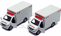 Kinsmart - Rescue Team Ambulances without Decals (5" diecast model car, White) 5259WW
