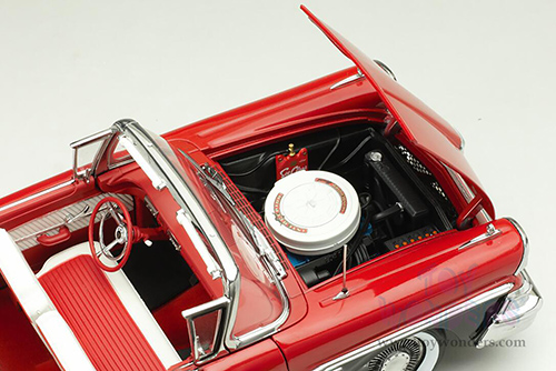 Sun Star Platinum - Ford Fairlane 500 Open Convertible (1958, 1/18 scale diecast model car, Torch Red/Raven Black) 5264