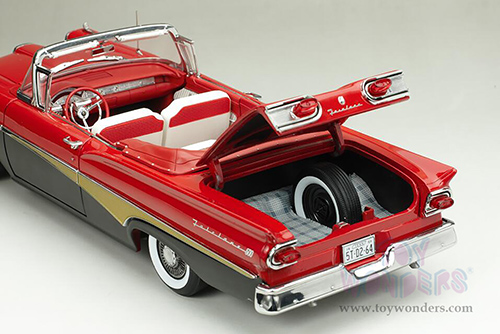 Sun Star Platinum - Ford Fairlane 500 Open Convertible (1958, 1/18 scale diecast model car, Torch Red/Raven Black) 5264