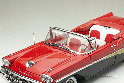 Sun Star Platinum - Ford Fairlane 500 Open Convertible (1958, 1/18 scale diecast model car, Torch Red/Raven Black) 5264