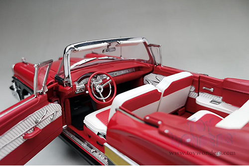 Sun Star Platinum - Ford Fairlane 500 Open Convertible (1958, 1/18 scale diecast model car, Torch Red/Raven Black) 5264