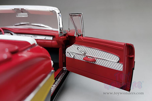 Sun Star Platinum - Ford Fairlane 500 Open Convertible (1958, 1/18 scale diecast model car, Torch Red/Raven Black) 5264