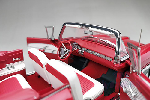 Sun Star Platinum - Ford Fairlane 500 Open Convertible (1958, 1/18 scale diecast model car, Torch Red/Raven Black) 5264