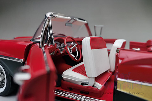 Sun Star Platinum - Ford Fairlane 500 Open Convertible (1958, 1/18 scale diecast model car, Torch Red/Raven Black) 5264