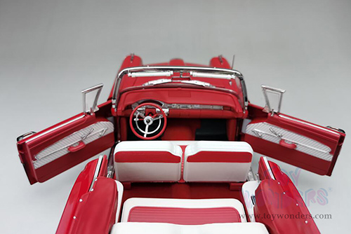 Sun Star Platinum - Ford Fairlane 500 Open Convertible (1958, 1/18 scale diecast model car, Torch Red/Raven Black) 5264