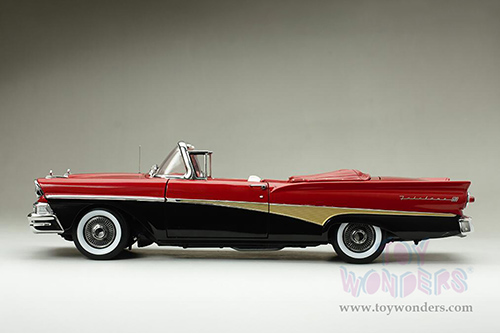 Sun Star Platinum - Ford Fairlane 500 Open Convertible (1958, 1/18 scale diecast model car, Torch Red/Raven Black) 5264