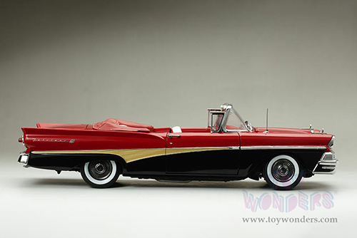 Sun Star Platinum - Ford Fairlane 500 Open Convertible (1958, 1/18 scale diecast model car, Torch Red/Raven Black) 5264