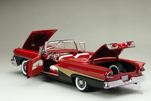 Sun Star Platinum - Ford Fairlane 500 Open Convertible (1958, 1/18 scale diecast model car, Torch Red/Raven Black) 5264