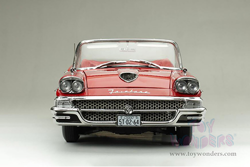 Sun Star Platinum - Ford Fairlane 500 Open Convertible (1958, 1/18 scale diecast model car, Torch Red/Raven Black) 5264