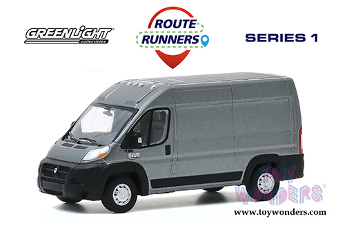 Greenlight - Route Runners Series 1 | Ram Promaster® Cargo Van Mopar® (2017, 1/64 scale diecast model car, Gray Granite Crystal Metallic) 53010B/48