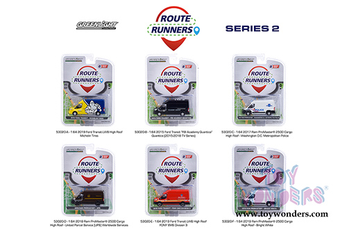 Greenlight - Route Runners Series 2 (1/64 scale diecast model car, Asstd.) 53020/48