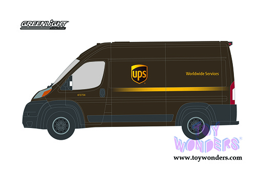 Greenlight - Route Runners Series 2 | Ram Promaster® 2500 Cargo High Roof Van - United Parcel Service (UPS) (2018, 1/64 scale diecast model car, Brown) 53020D/48