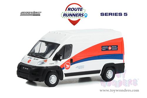 Greenlight - Route Runners Series 5 | Ram ProMaster 2500 Cargo High Roof Van "Canada Post" (2019, 1/64 scale diecast model car, White and Red) 53050D/48