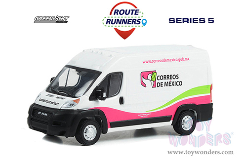 Greenlight - Route Runners Series 5 | Ram ProMaster 2500 Cargo High Roof Van "Correos de Mexico (Mexican Postal Service)" (2021, 1/64 scale diecast model car, White) 53050F/48
