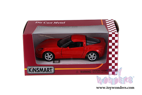 5320WR Kinsmart Red 2007 Chevy Corvette Z06 Hardtop Diecast Model Car Window Box Package