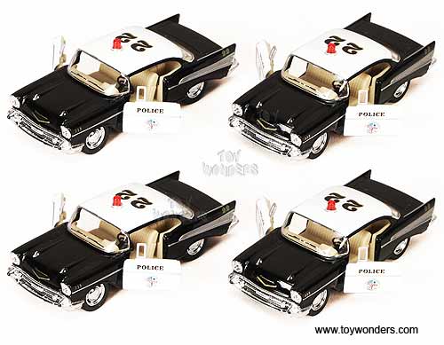 Kinsmart - Chevrolet Bel Air Police (1957, 1:40, Black/ White) 5323D