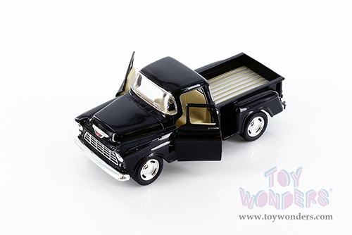 5330DBK Kinsmart 1955 Chevy Stepside Black Pickup Truck Diecast Model Car