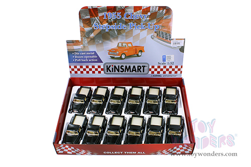 5330DBK Kinsmart 1955 Chevy Stepside Pickup Truck Diecast Model Car Display Box Package