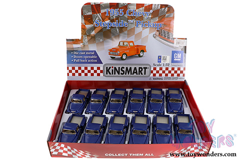 Kinsmart - Chevy® Stepside Pickup (1955, 1/32 scale diecast model car, Blue) 5330DBU