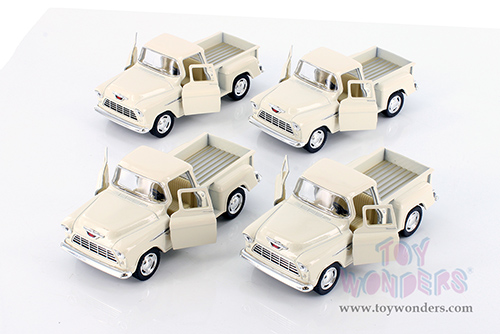 Kinsmart - Chevy® Stepside Pickup (1955, 1/32 scale diecast model car, Ivory) 5330DIV