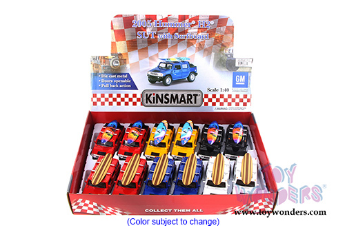 Kinsmart - Hummer H2 SUT with Surfboard (2005, 1/40 scale die cast model car, Asstd.) 5337/97DS1