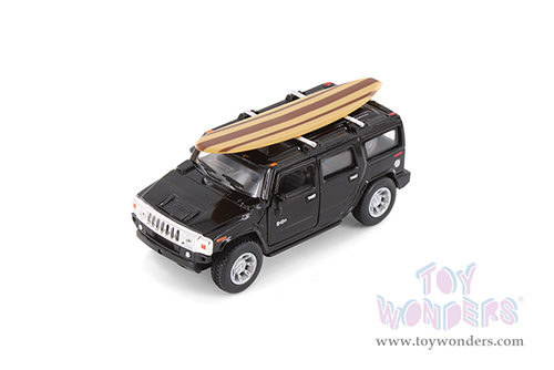 5337DS1 Kinsmart 2008 Hummer H2 SUV with Surfboard Black Diecast Model Car