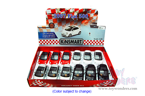 5345D Kinsmart 2007 Fiat 500 Hardtop with Sunroof Diecast Model Car