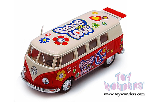 Kinsmart - Volkswagen Classical  Bus (1962, 1/32 scale diecast model car, Red) 5377FWR