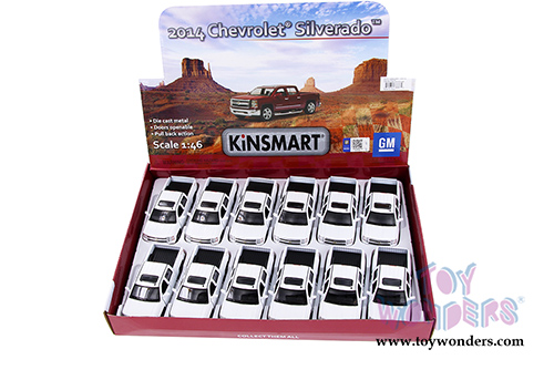 Kinsmart - Chevrolet® Silverado™ Pickup (2014, 1/46 scale diecast model car, White) 5381DW