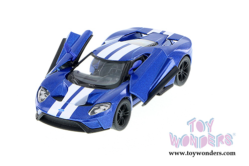 Kinsmart - Ford GT with Stripes Hard Top (2017, 1/38 scale diecast model car, Blue) 5391FWBU