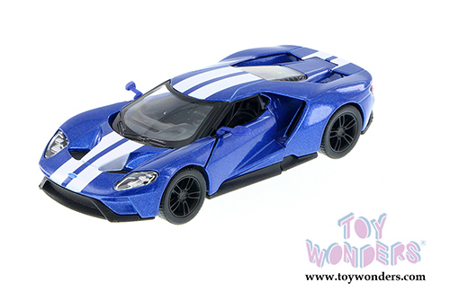 Kinsmart - Ford GT with Stripes Hard Top (2017, 1/38 scale diecast model car, Blue) 5391FWBU
