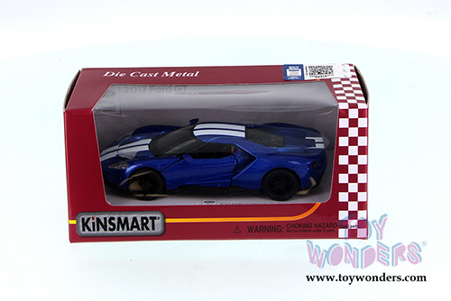 Kinsmart - Ford GT with Stripes Hard Top (2017, 1/38 scale diecast model car, Blue) 5391FWBU