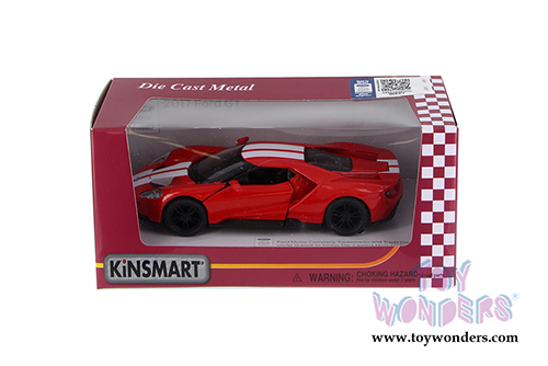 Kinsmart - Ford GT with Stripes Hard Top (2017, 1/38 scale diecast model car, Red) 5391FWR