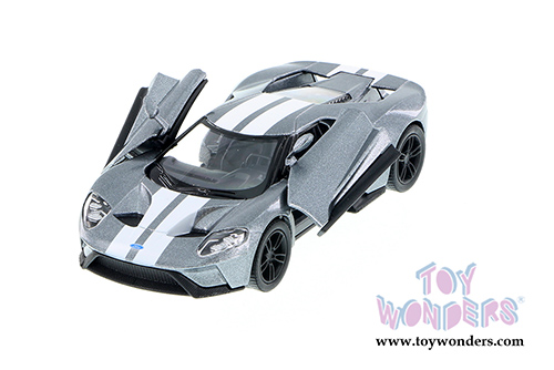 Kinsmart - Ford GT with Stripes Hard Top (2017, 1/38 scale diecast model car, Silver) 5391FWSV