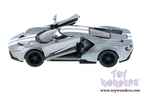 Kinsmart - Ford GT with Stripes Hard Top (2017, 1/38 scale diecast model car, Silver) 5391FWSV