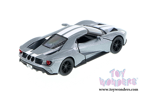 Kinsmart - Ford GT with Stripes Hard Top (2017, 1/38 scale diecast model car, Silver) 5391FWSV