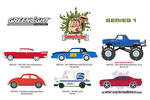 Greenlight - Garbage Pail Kids&reg; Series 1 Assortment (1/64 scale diecast model car, Asstd.) 54010/48