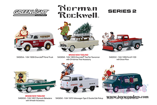 Greenlight - Norman Rockwell&trade; Delivery Vehicles Series 2 (1/64 scale die cast model car, Asstd.) 54020/48