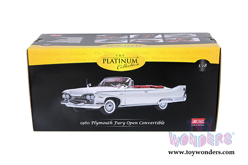 Sun Star Platinum - Plymouth Fury Open Convertible (1960, 1/18 scale die cast model car, Oyster White) 5403W