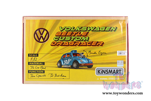 Kinsmart - Volkswagen Beetle Custom Drag Racer Hardtop (1/32 scale diecast model car, Asstd.) 5405D