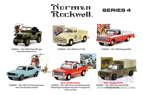 Greenlight - Norman Rockwell™ Series 4 (1/64 scale die cast model car, Asstd.) 54060/48