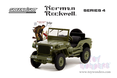 Greenlight - Norman Rockwell&trade; Series 4 | Willys MB Jeep&reg; "Royal Netherlands Army" (1945, 1/64 scale die cast model car, Matte Green) 54060A